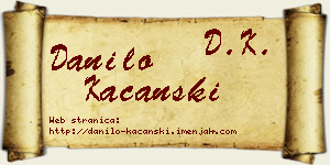 Danilo Kaćanski vizit kartica
